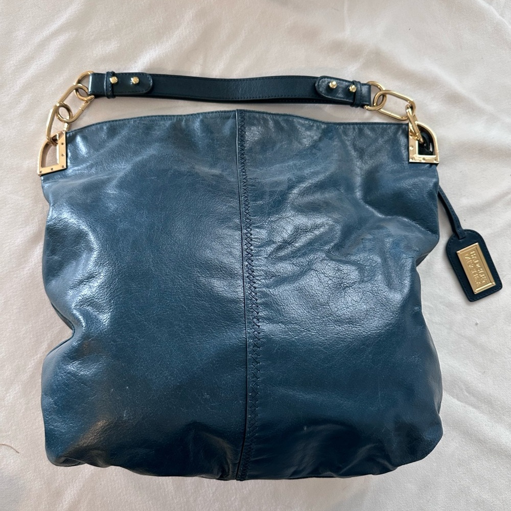 Badgley Mischka Teal Hobo Bag with Slouchy Design